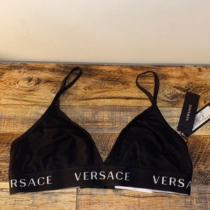 Black Versace bralette New with tags and original packaging
